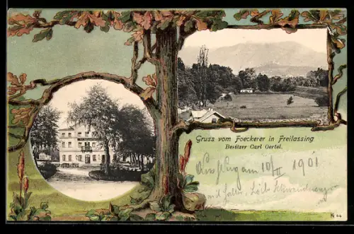 Passepartout-Lithographie Freilassing, Gasthaus Foeckerer