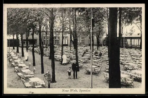 AK Spandau, Gasthaus Neue Welt, Bes. W. Fraebe, Gartenansicht
