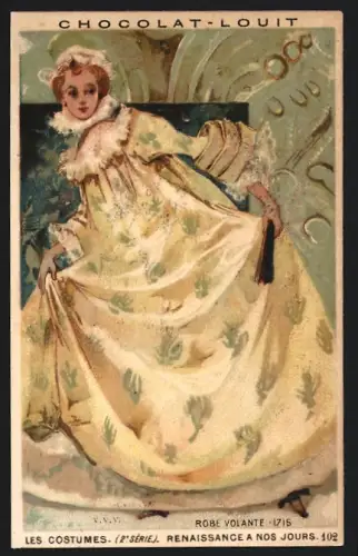 Sammelbild Chocolat Louit, Les Costumes, 2e Série, Renaissance a nos jours