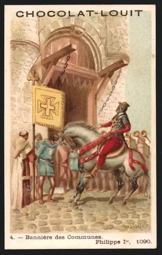 Sammelbild Chocolat Louit, Bannière des Communes, Philippe Ier, 1090
