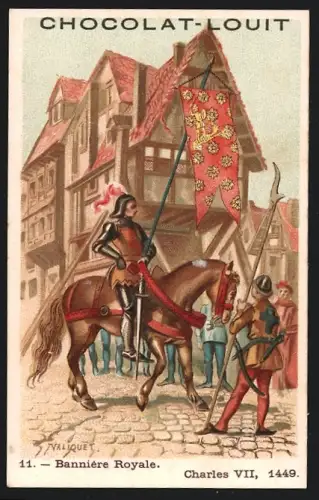Sammelbild Chocolat Louit, Bannière Royale, Charles VII., 1449