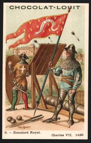 Sammelbild Chocolat Louit, Étendard Royal, Charles VII., 1429