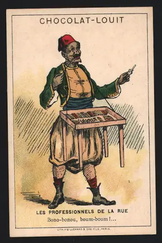 Sammelbild Chocolat Louit, Les Professionnels de la Rue, Strassenhändler