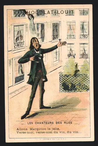 Sammelbild Chocolat Louit, Les Chanteurs des Rues