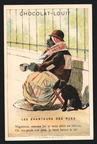 Sammelbild Chocolat Louit, Bordeaux, Louit Frères & Co., Les Chanteurs des Rues