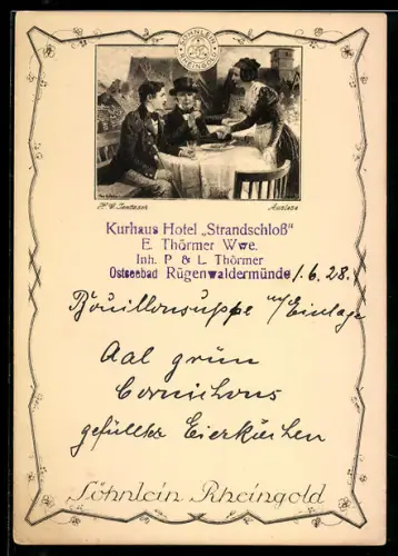 AK Zwei Männer verkosten genüsslich Söhnlein Rheingold Wein