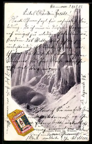 AK Quaker Oats, Niagara Fälle im Winter