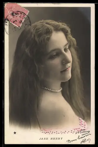 Foto-AK Nadar Nr. 762: Portrait Jane Henry mit Halskette