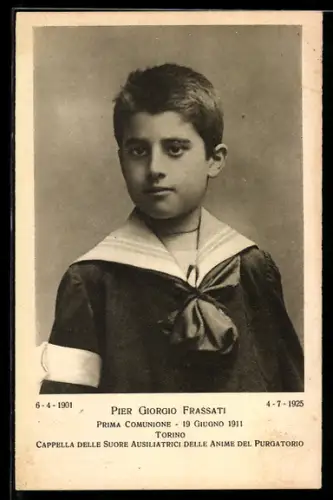 AK Pier Giorgio Frassati 1911, Cappella delle suore ausilliatrici delle anime del purgatorio
