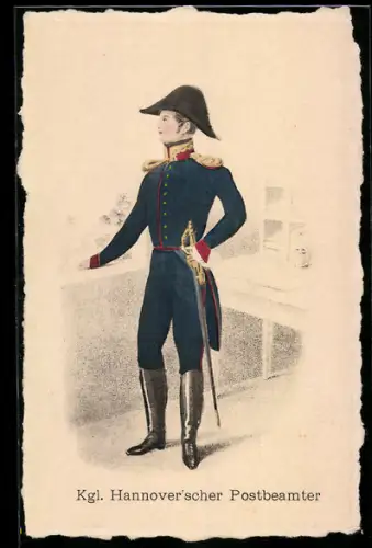 AK Kgl. Hannover'scher Postbeamter in Uniform