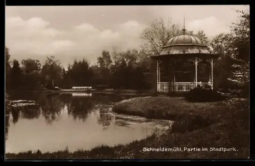 AK Schneidemühl, Pavillon im Stadtpark