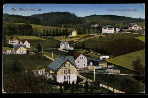 AK Bad Charlottenbrunn, Villenkolonie am Karlshain