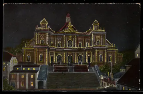 AK Albendorf, Wallfahrtskirche elektr. beleuchtet