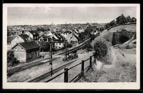 AK Saargemünd, Partie an den Bahngleisen