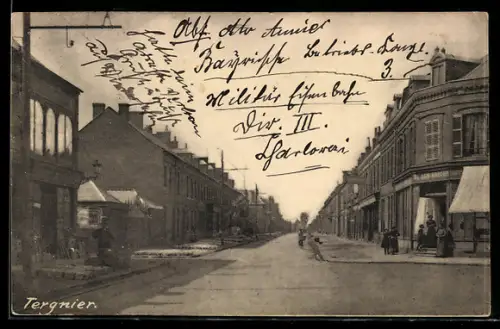 AK Tergnier, Au Bon Marche, Une rue