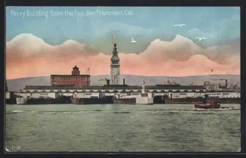 AK San Francisco, CA, Ferry Building from the Bay