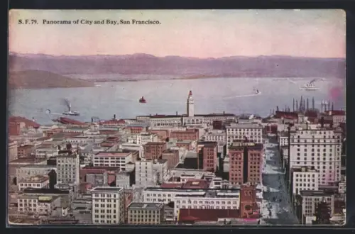 AK San Francisco, CA, Panorama of City and Bay