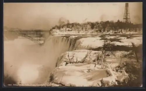 AK Niagara Falls, NY, American Falls from Goat Island