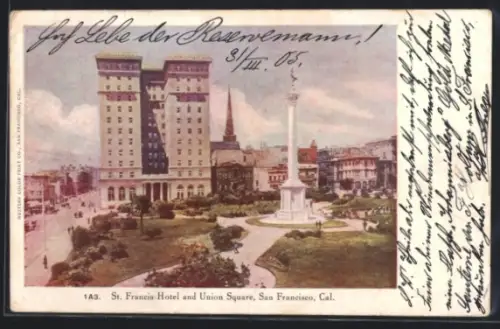 AK San Francisco, CA, St. Francis Hotel and Union Square