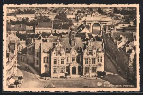 AK Ypres, Palais de Justice, Panorama