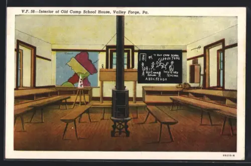 AK Valley Forge, PA, Interior of Old Camp School House