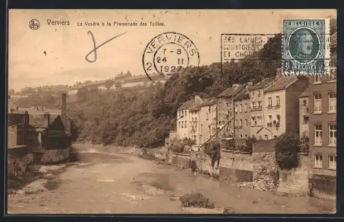 AK Verviers, La Vesdre à la Promenade des Tailles