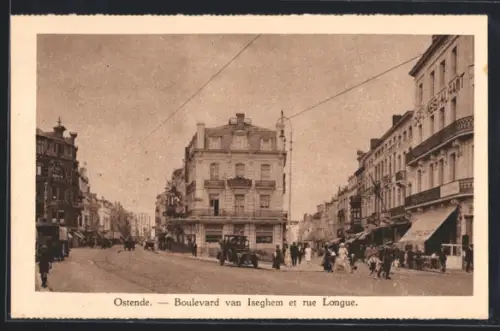 AK Ostende, Boulevard van Iseghem et rue Longue
