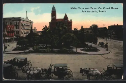 AK San Antonio, TX, Main Plaza and Bexar Co. Court House