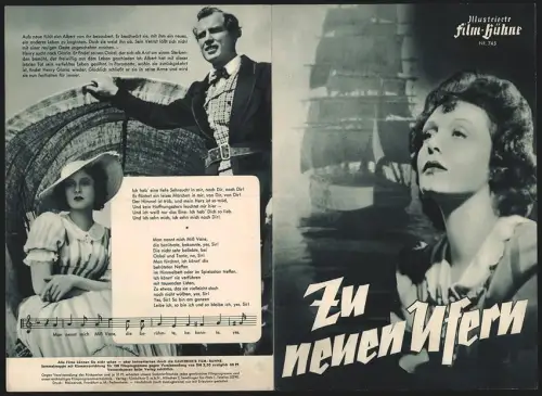 Filmprogramm IFB Nr. 743, Zu neuen Ufern, Zarah Leander, Willy Birgel, Regie: Detlef Sierck