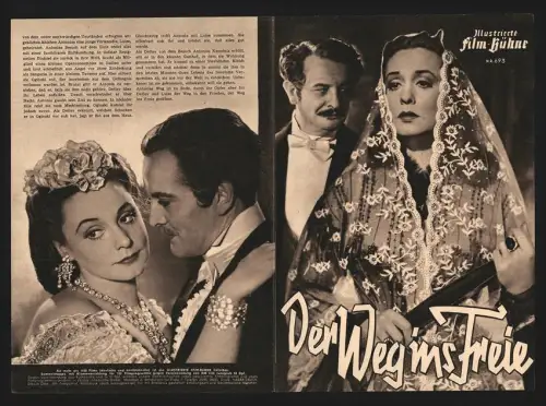 Filmprogramm IFB Nr. 693, Der Weg ins Freie, Zarah Leander, Hans Stüwe, Siegfried Breuer, Regie: Rolf Hansen
