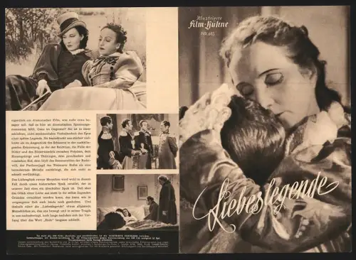 Filmprogramm IFB Nr. 685, Liebeslegende, Gustav Fröhlich, Sybille Schmitz, Karl Ludwig Diehl, Regie: Herbert Maisch