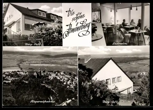 AK Amöneburg /Krs. Marburg, Burg-Cafe, Inneres Gastraum, Treppe