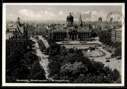 AK Hamburg-Neustadt, Sievekingsplatz und Gerichtsgebäude