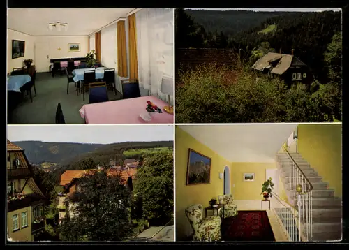 AK Freudenstadt /Schwarzwald, Hotel Margarethenhof, Rappenstrasse 16, Innenansichten