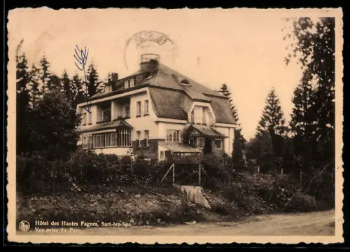 AK Sart-lez-Spa, Hôtel des Hautes Fagnes, Vue prise du Parc