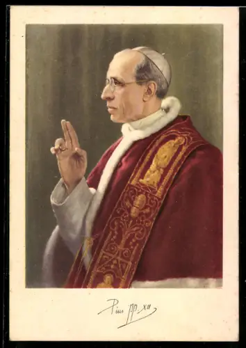 AK Papst Pius XII. im Profil