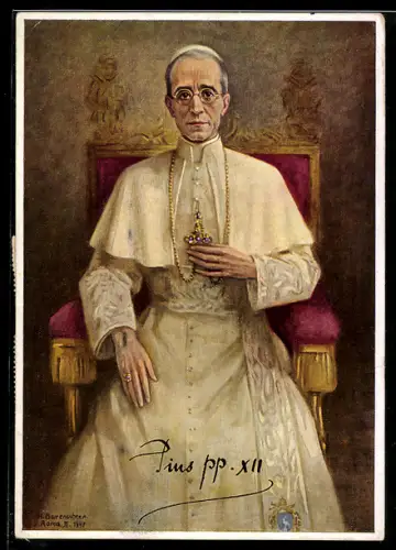 AK Porträt von Papst Pius XII.