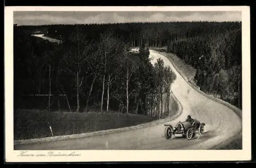 AK Rennauto auf dem Nürburgring, Kurve am Brünnchen