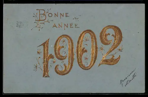 AK Goldene Jahreszahl 1902