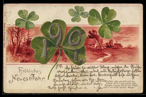 AK Neujahrsgruss mit Jahreszahl 1901