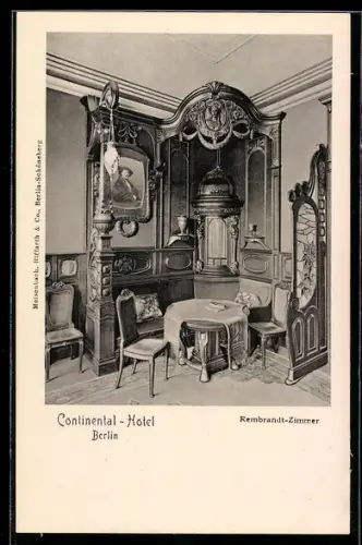 AK Berlin, Continental-Hotel, das Rembrandt-Zimmer, Neustädtische Kirchstrasse