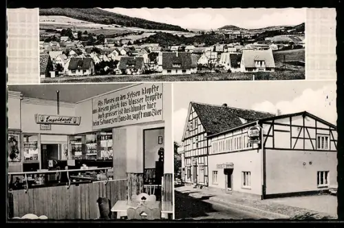 AK Remsfeld /Bez. Kassel, Gast- und Pensionshaus Hans Schwarz, Innenansicht, Teilansicht