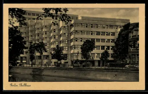 AK Berlin-Tiergarten, Shellhaus mit Strasse