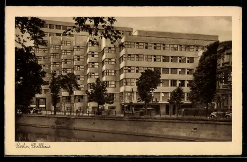 AK Berlin-Tiergarten, Shellhaus mit Strasse
