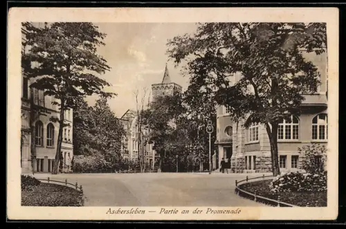 AK Aschersleben, Promenade mit Turm