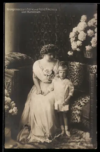 AK Kronprinzessin Marie und Prinz Nikolaus von Rumänien