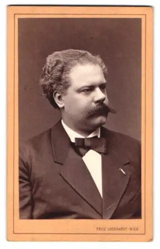 Fotografie Fritz Luckhardt, Wien, Taborstrasse 18, Porträt Emil Scaria, österreichischer Opernsänger