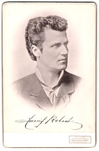 Fotografie Lichtdruck Max Herzig, Wien, Franzensring 22, Porträt Emerich Robert, Schauspieler