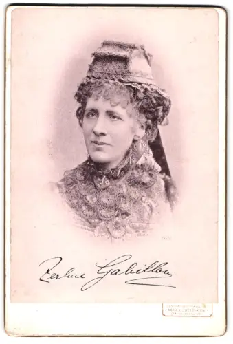 Fotografie Lichtdruck Max Herzig, Wien, Franzensring 22, Schauspielerin Zerline Gabillon