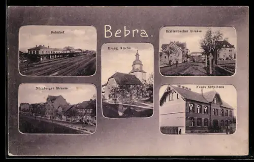 AK Bebra, Bahnhof, Breitenbacher Strasse, Schulhaus